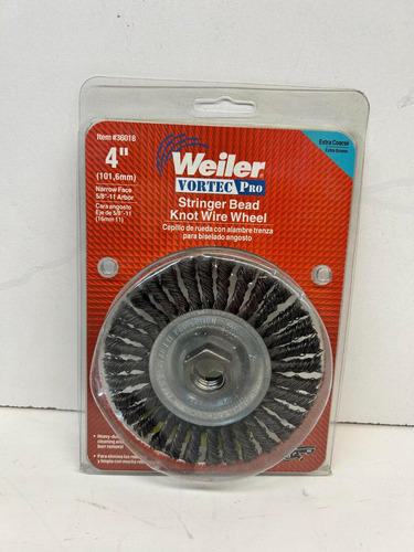Weiler Vortec Pro Stringer Bead Knot Wire Wheel 4''  (x0 Cck