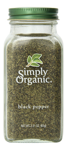 Simply Organic Pepper, Black Medium Grind Certificado Orgnic
