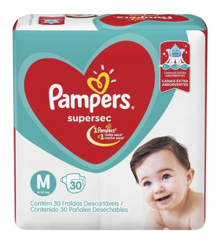 Fralda Descartável Pampers Supersec - Tam M - 30 Unidades