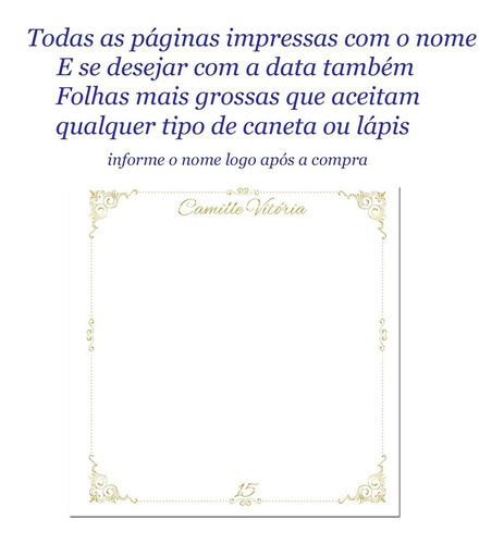 Imagem 4 de 6 de Caderno De Mensagens Livro De Assinatura 25x25 Personalizado
