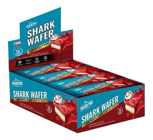 Wafer Proteico 12 Unidades Shark Pro Red Velvet Red Velvet