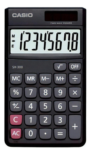 Calculadora De Bolso Casio 8 Dígitos Sx-300 - Preta Cor Preto