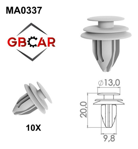 10 Grampo Moldura Lateral Da Porta Grand Vitara (03/16)