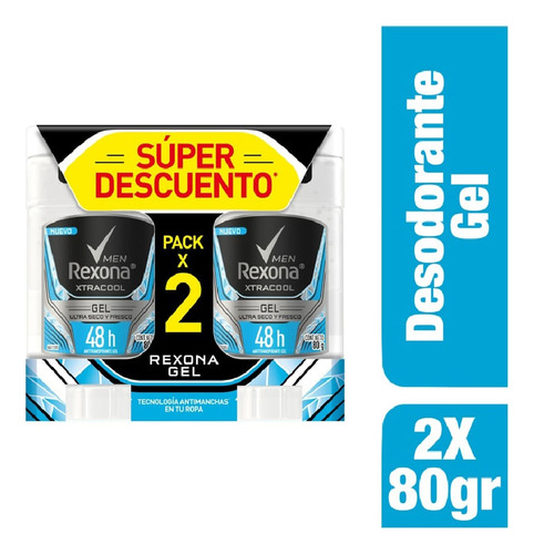 Oferta Desodorante Rexona Men Xtracool Gel 2 X 80g