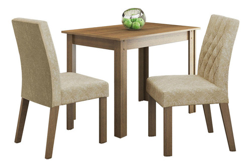 Juego De Comedor Lidia Con 2 Sillas Marron/imperial