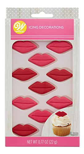 Decoraciones De Glaseado Real -labios Rojo/rosa-12ud.