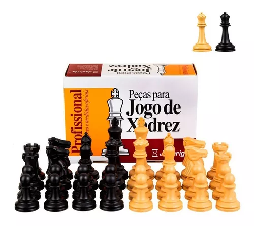 Jogo de xadrez Staunton Profissional - peças, tabuleiro e 2 damas extra