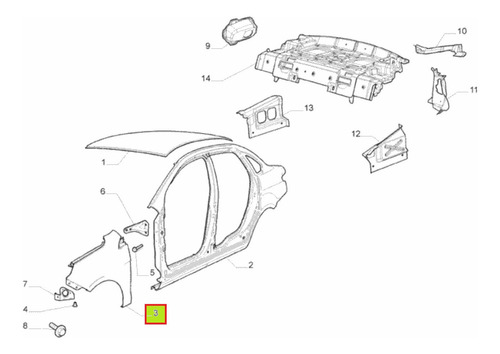 Guardabarr Delantero Der Original Fiat Grand Siena Sublm 17-