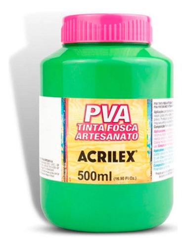 Tinta Pva Acrilex 500ml 510 Verde Folha Cor Verde-claro