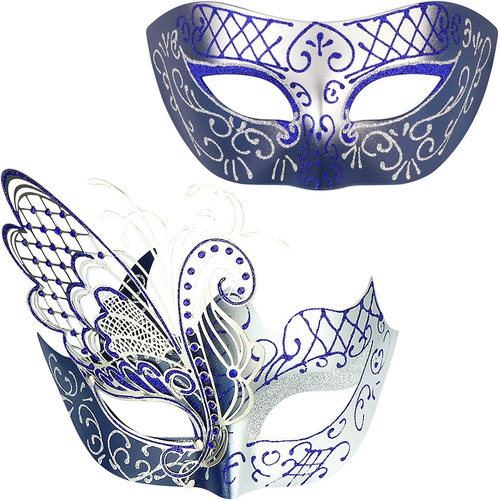 Máscaras Con Diseño De Mariposa Veneciana Plateado