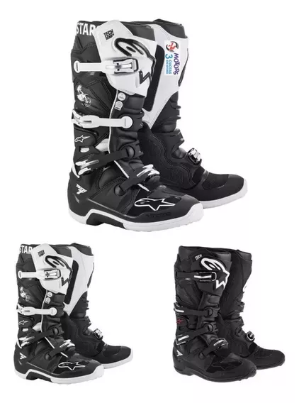 Jm Botas Alpinestars Tech 7 Motocross Enduro Negro Blanco