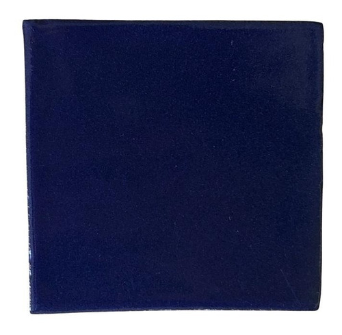 Azulejo 10.5cm Artesanal Tipo Talavera Liso 90pz Azul Cobalt
