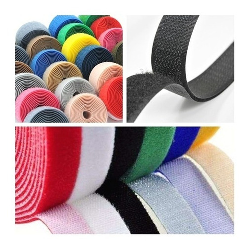 Rollo De Velcro 2 Cm De Ancho 25 Metros Variedad De Colores