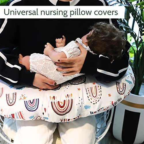Funda Almohada Lactancia Arcoíris, Bebé Niñas, Suave Ajuste