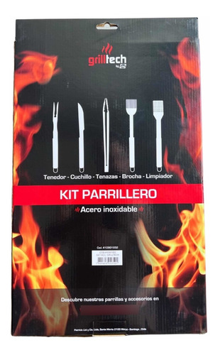 Imagen 3 de 8 de Set Accesorios Parrilleros Grilltech