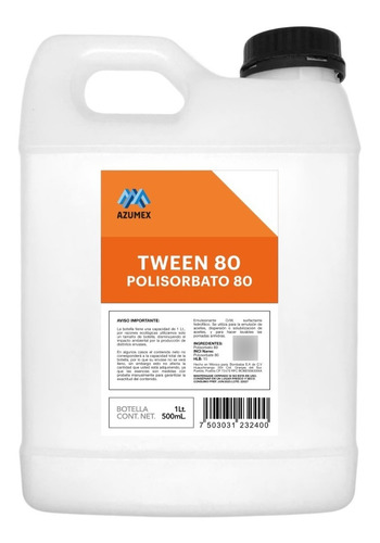 500 Ml Tween 80 Polisorbato 80 Nuevo Sellado Garantizado 