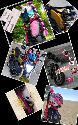 Imagem 2 de 5 de Super Lançamento Tranças Para Capacete Feminino E Infantil
