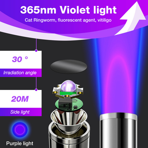 Lámpara Wood's Portátil, Luz Negra Ultravioleta Para El Cuid
