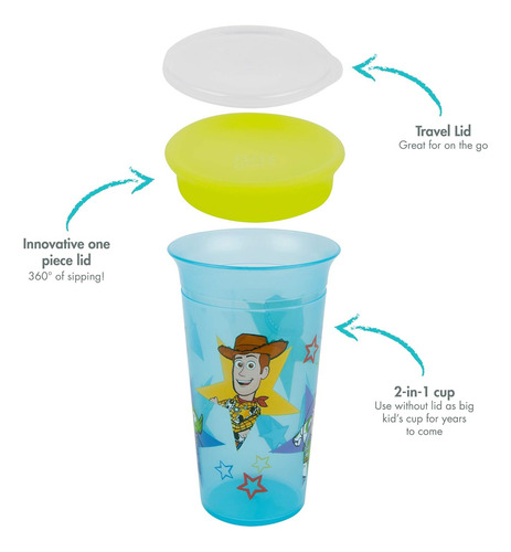 Vaso 2 1 Toy Story, Se Transforma Taza Abierta Niños P...