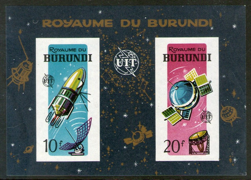 Burundi Bloc Sin Perforar X 2 Sellos Mint Espacio Año 1965 