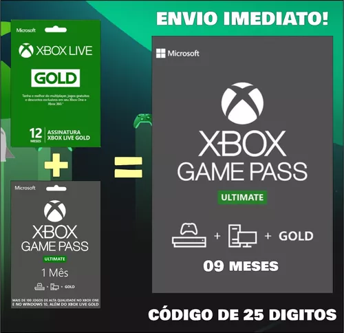 Xbox Live Gold 12 Meses + 1 Mês De Game Pass Ultimate Codigo