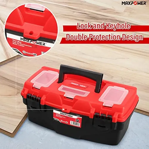 Maxpower 13-inch Tool Box, Small Toolbox With