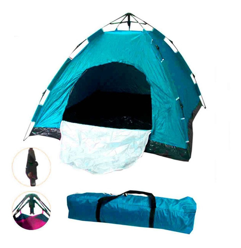 Imagem 1 de 4 de Barraca Monta Sozinha Camping 4 Pessoas Dobrável Automática