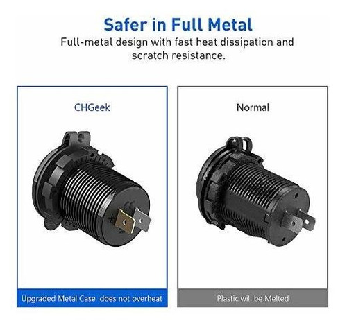 Cargador De Coche De Carga Rapida 3.0, Chgeek 12v / 24v 36w