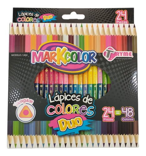 24 Lápices De Colores Tryme Duo Doble Punta Markcolor