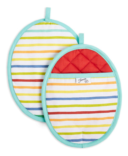 Fiesta Tropical Stripe Pot Holder Set, 8.0 X 10.0 in, Mult.