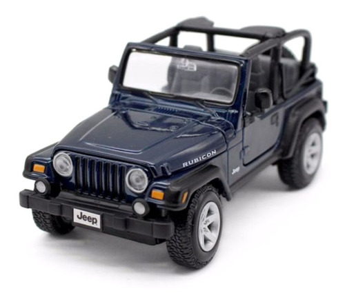 Miniatura Jeep Wrangler Rubicon Azul Escuro Maisto 1/27