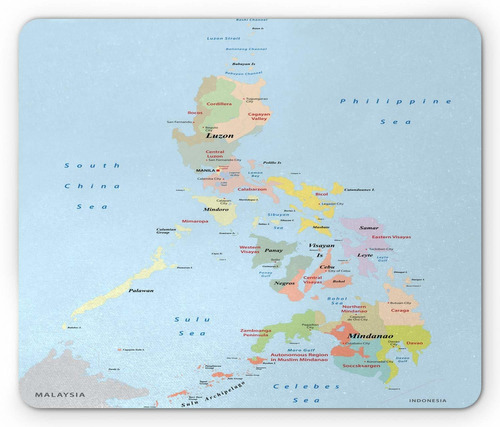 Alfombrilla De Ratón Filipina, Mapa Político Administ...