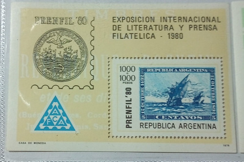 4 Bloques Argentina Gj1900/03- Mint Exp. Intern.prenfil 80
