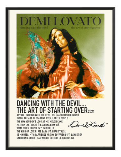 Poster Demi Lovato Album Tracklist Dancing With Evil 120x80