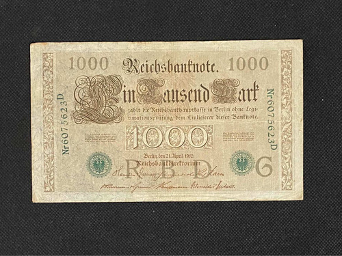 Imagen 2 de 4 de Alemania - 1000 Marks - Año 1910 - P #45 - Sello Verde