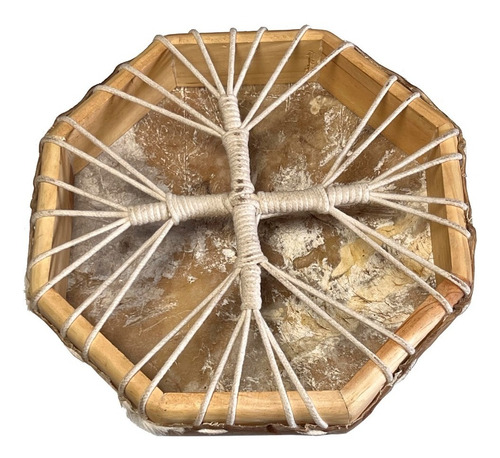 Imagen 2 de 6 de Tambor Chamánico Octogonal 40 Cms. 100% Artesanal