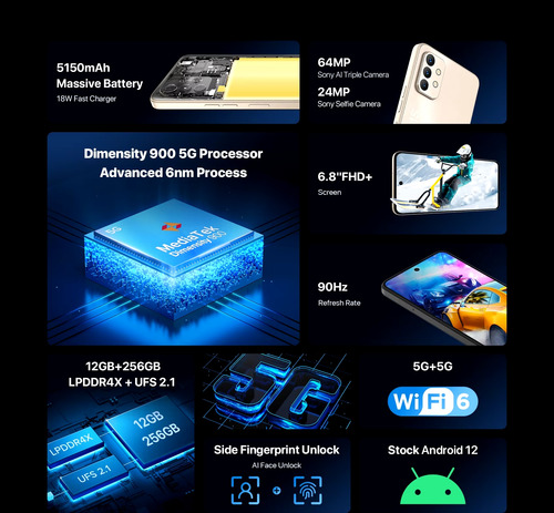 Telefono Celular 5g Dual Sim A13 Pro Max 12 Gb + 256 Gb Liberado Desbloqueado Doble Chip (Usado)