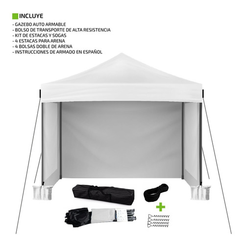 Imagen 9 de 10 de Gazebo Autoarmable 3x3 Playa Plegable Con Paredes Exterior