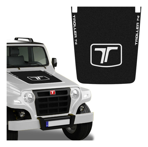 Adesivo Do Capô Troller T4 2008 Até 2014 Aplique Logo Branco