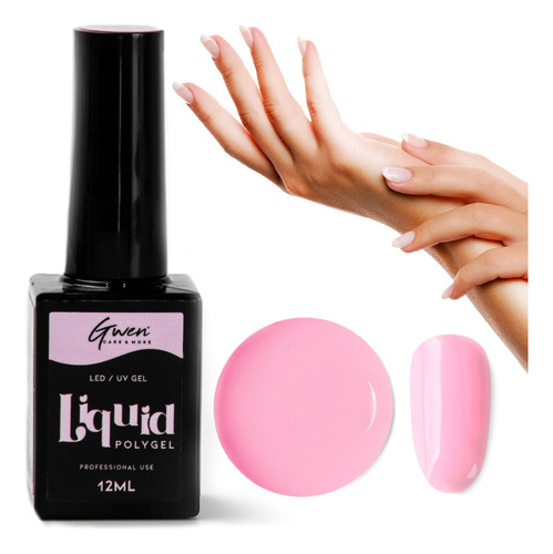 Liquid Polygel Led Uv Gel Manutenção Unhas Fibra Manicure Cor Pink