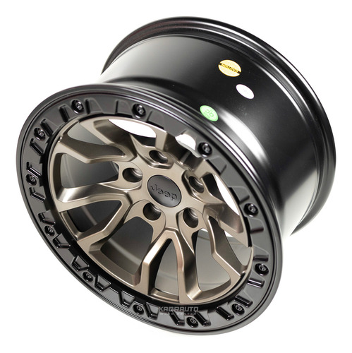 Rodas 17 Jeep Wrangler Gladiator Off Road 5x127 4x4 Beadlock Cor Preto Acetinado