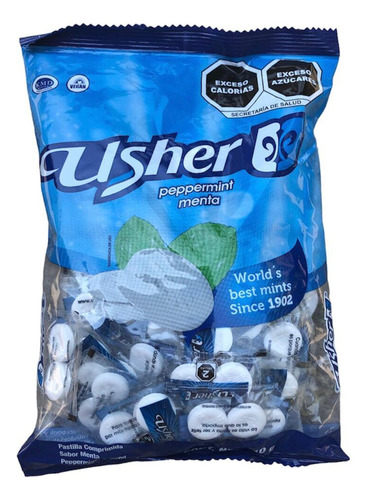 Usher Caramelo Pastilla Menta 3600 Pz De 2 Pastillas C/u