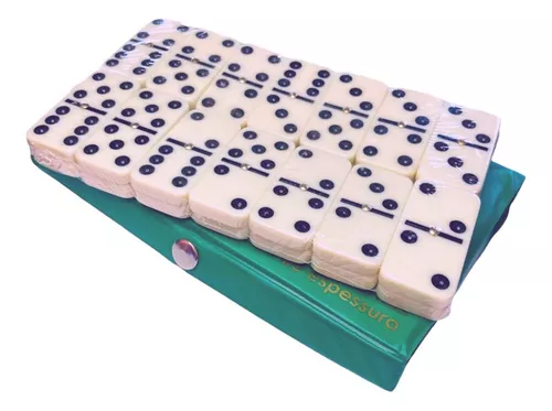 Jogo De Domino De Osso Profissional 28 Peças Com Estojo