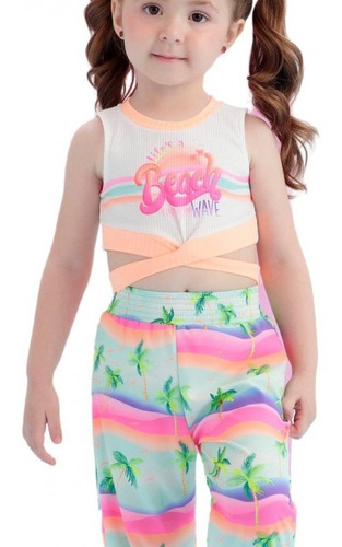 Imagem 2 de 3 de Conjunto Infantil Verão Calça Mon Sucré Beach Club 21076