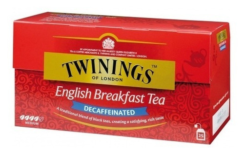 Te Twinings English Breakfast Descafeinado 5x25 Bolsas