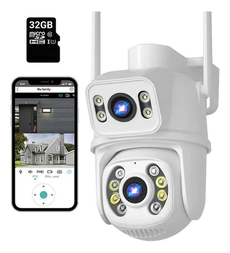 Cámara Robótica Ip Wifi 2k Fhd 1440p 360° Ptz Exterior +32gb