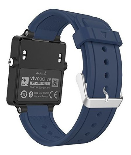 Malla Para Reloj Garmin Vivoactive, De Silicona - Azul 