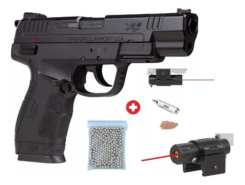 Pistola Co2 Blowback 4,5mm Usa + Laser Tipo Hk Muy Potente