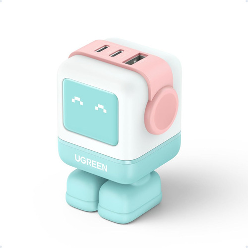 Ugreen Robot C361 Cargador Carga Rapida Usb C 65w Pink Blue