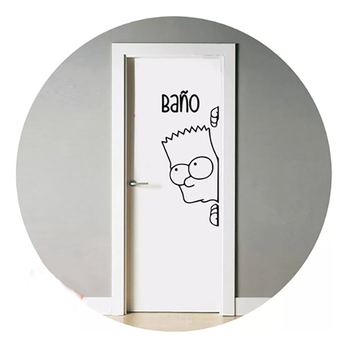 Vinilo Decorativo Bart Simpson Puerta Baño